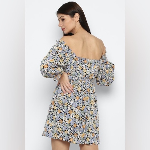 AMERICAN EAGLE  MULTICOLORED FLORAL PUFF SLEEVE
MINI DRESS sz S - Picture 3 of 17